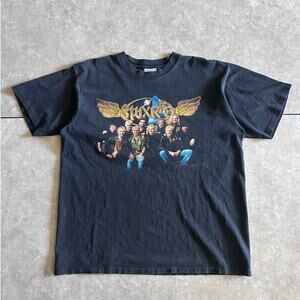 90s Vintage REO SpeedWagon Styx Black Band T Shirt Size L